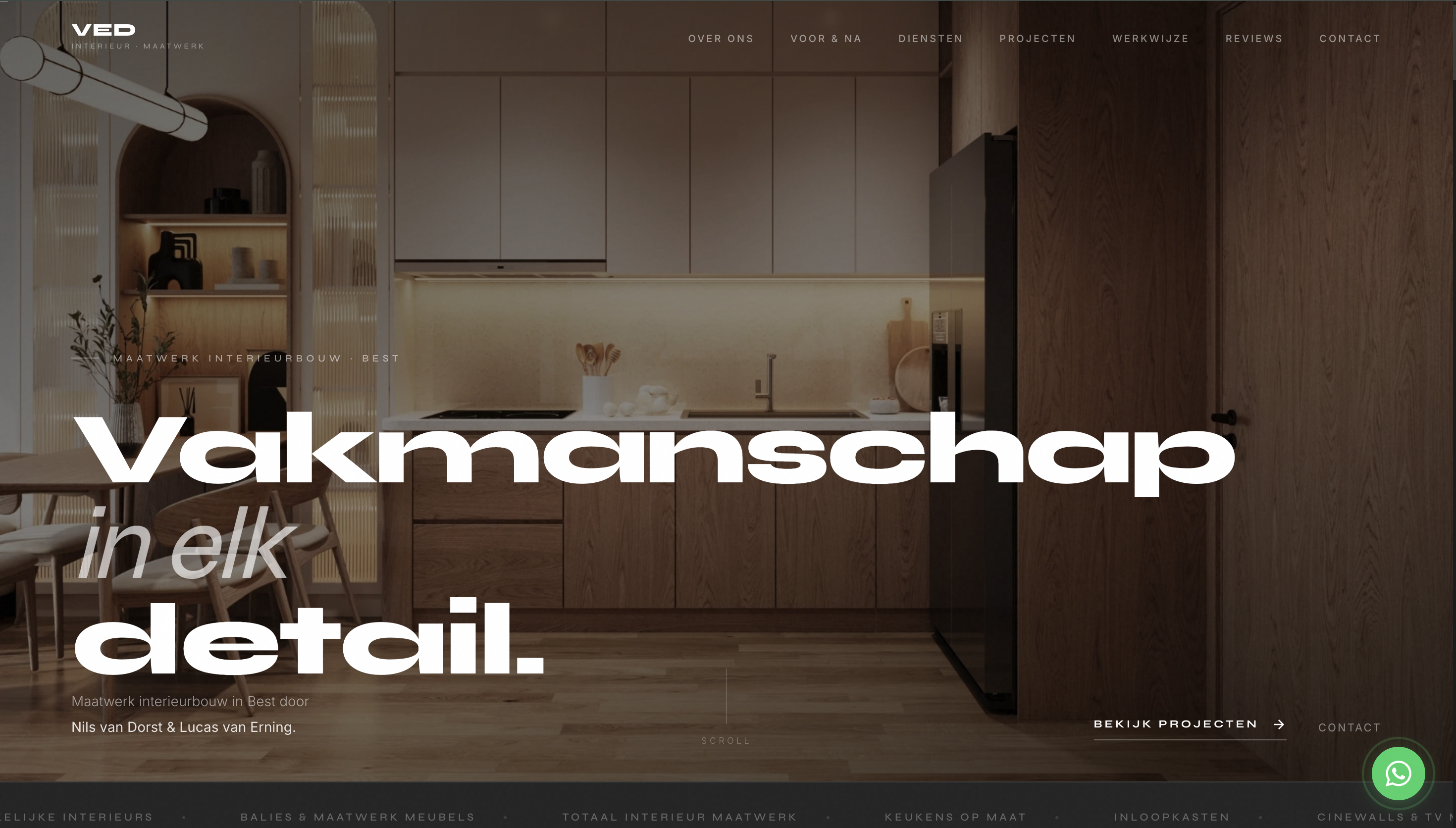 VED Interieur website gebouwd door BYB Advertising